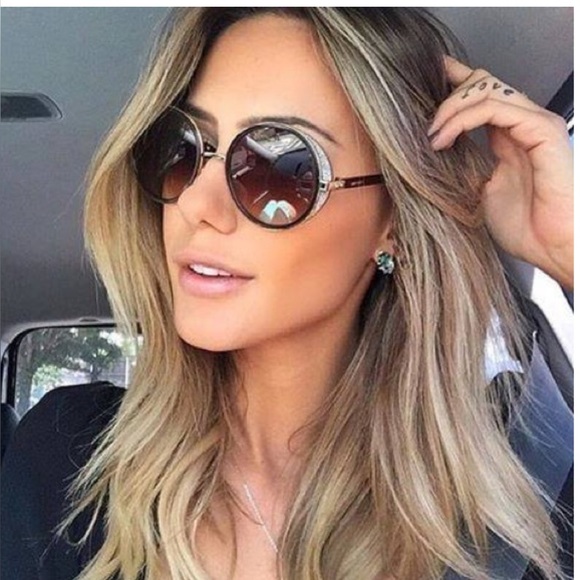 Jimmy Choo - Gray Round Sunglasses with glitter accent - Picture 11 of 14